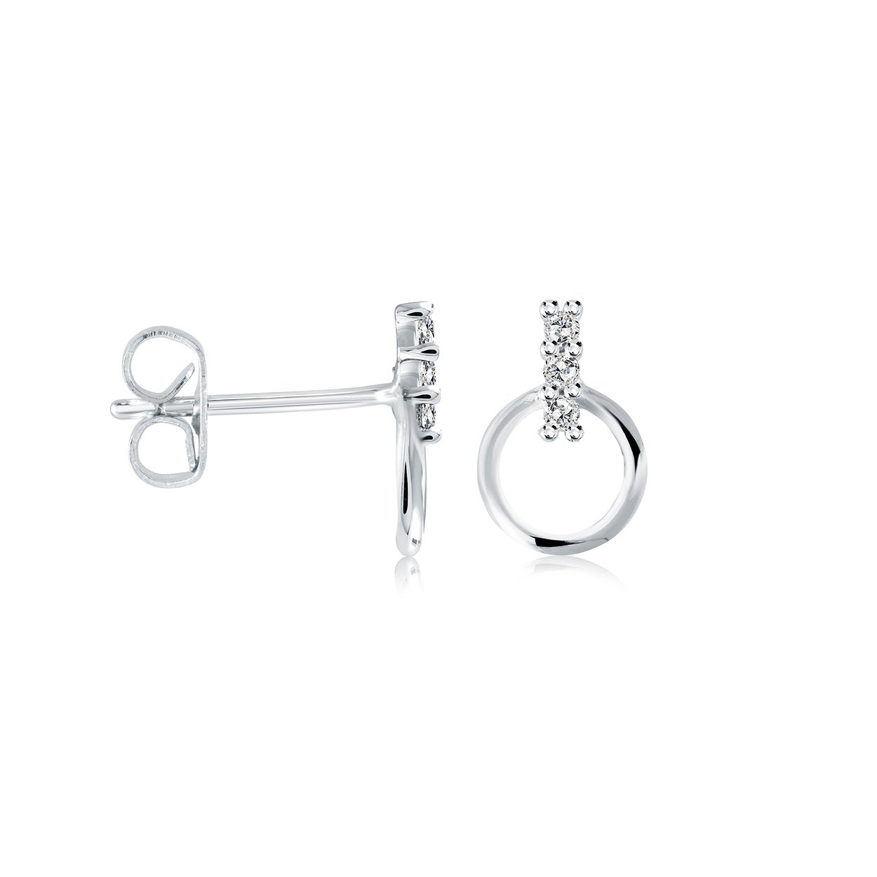 CZ-BAR CIRCLE EARRINGS