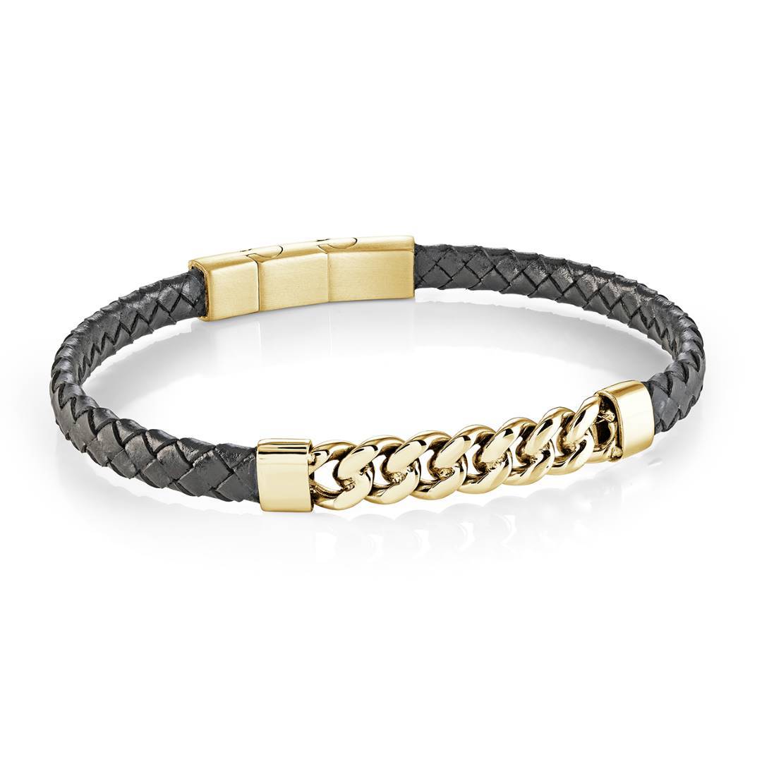 CURB LEATHER BRACELET
