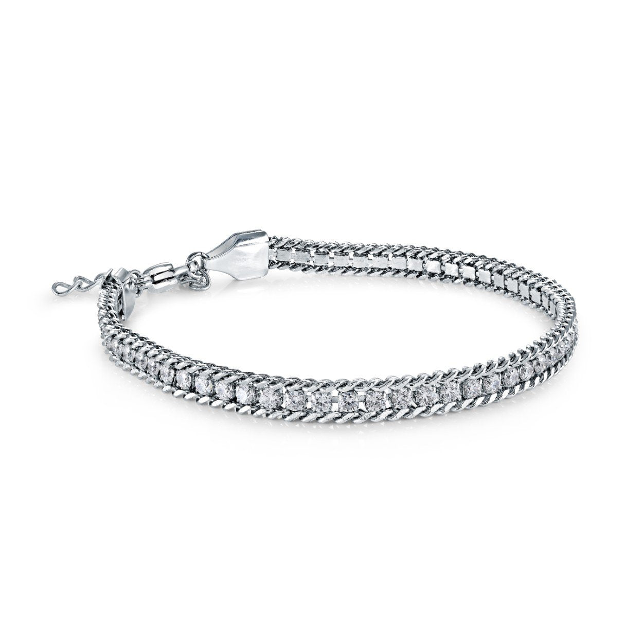 4MM-CURB EDGE TENNIS BRACELET