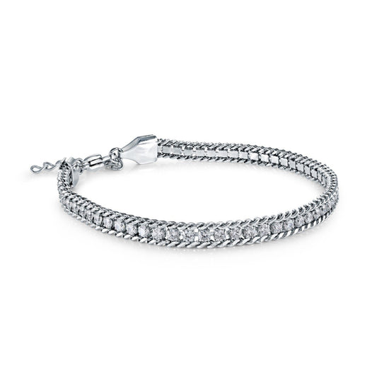 4MM-CURB EDGE TENNIS BRACELET