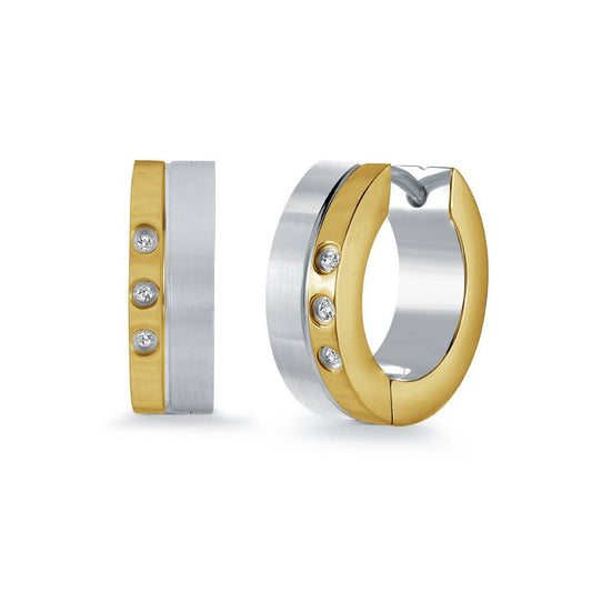 14.5MM BEZEL CZ EARRINGS