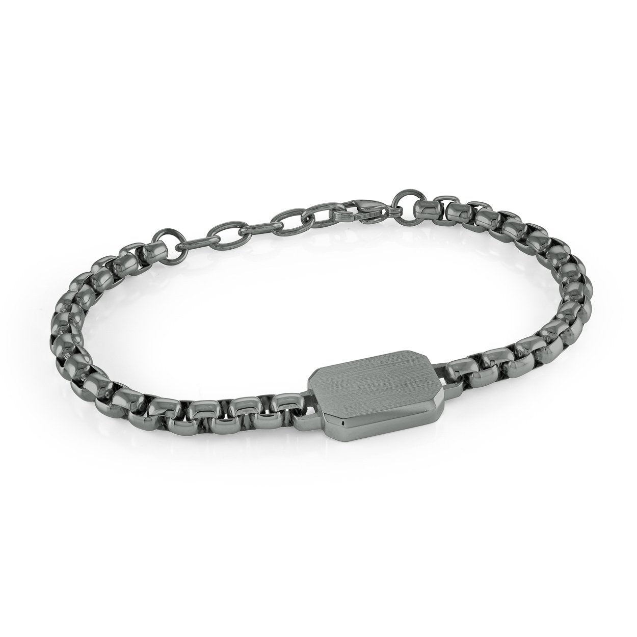 5MM BOX & ID PLATE BRACELET