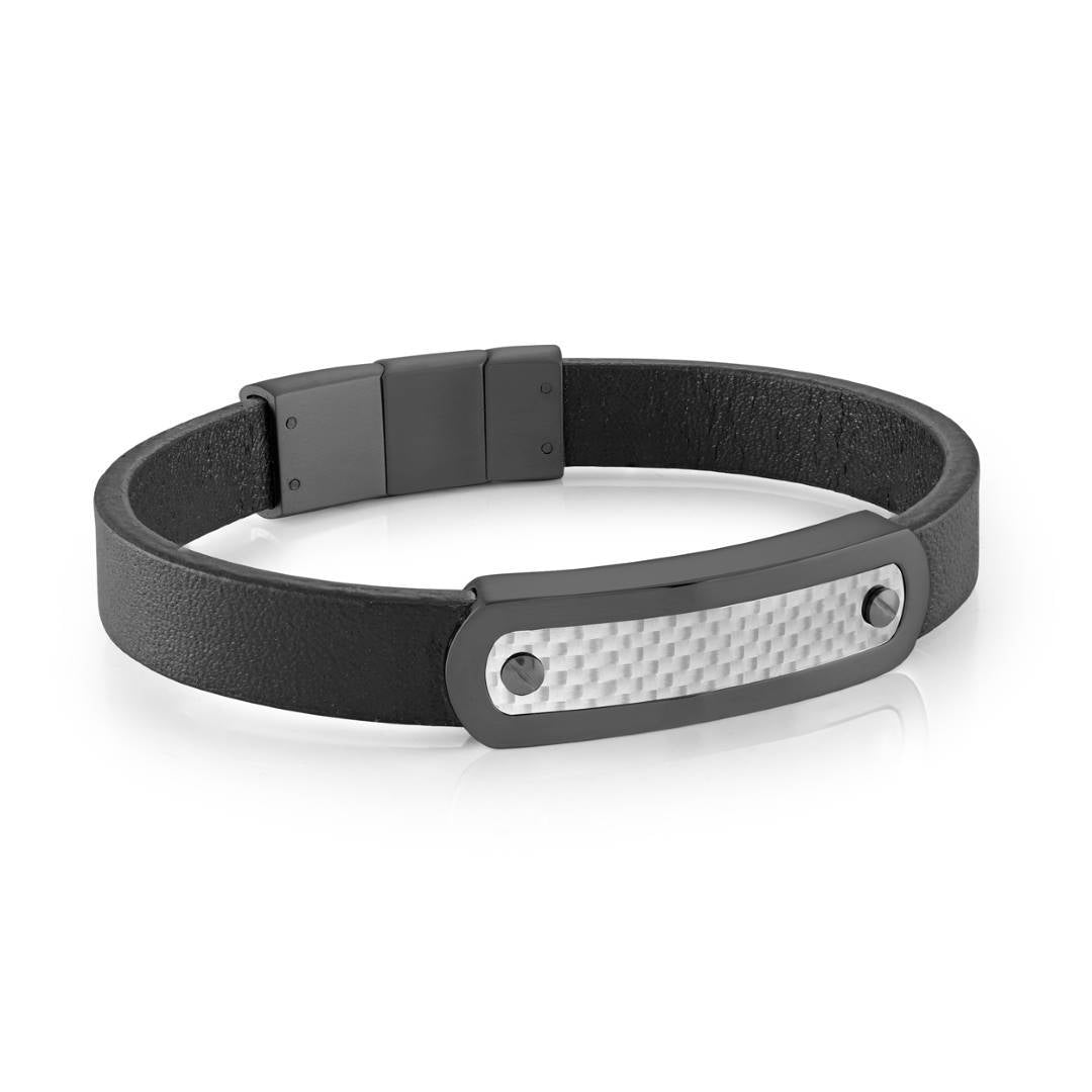 CARBON-FIBRE & LEATHER BRACELET