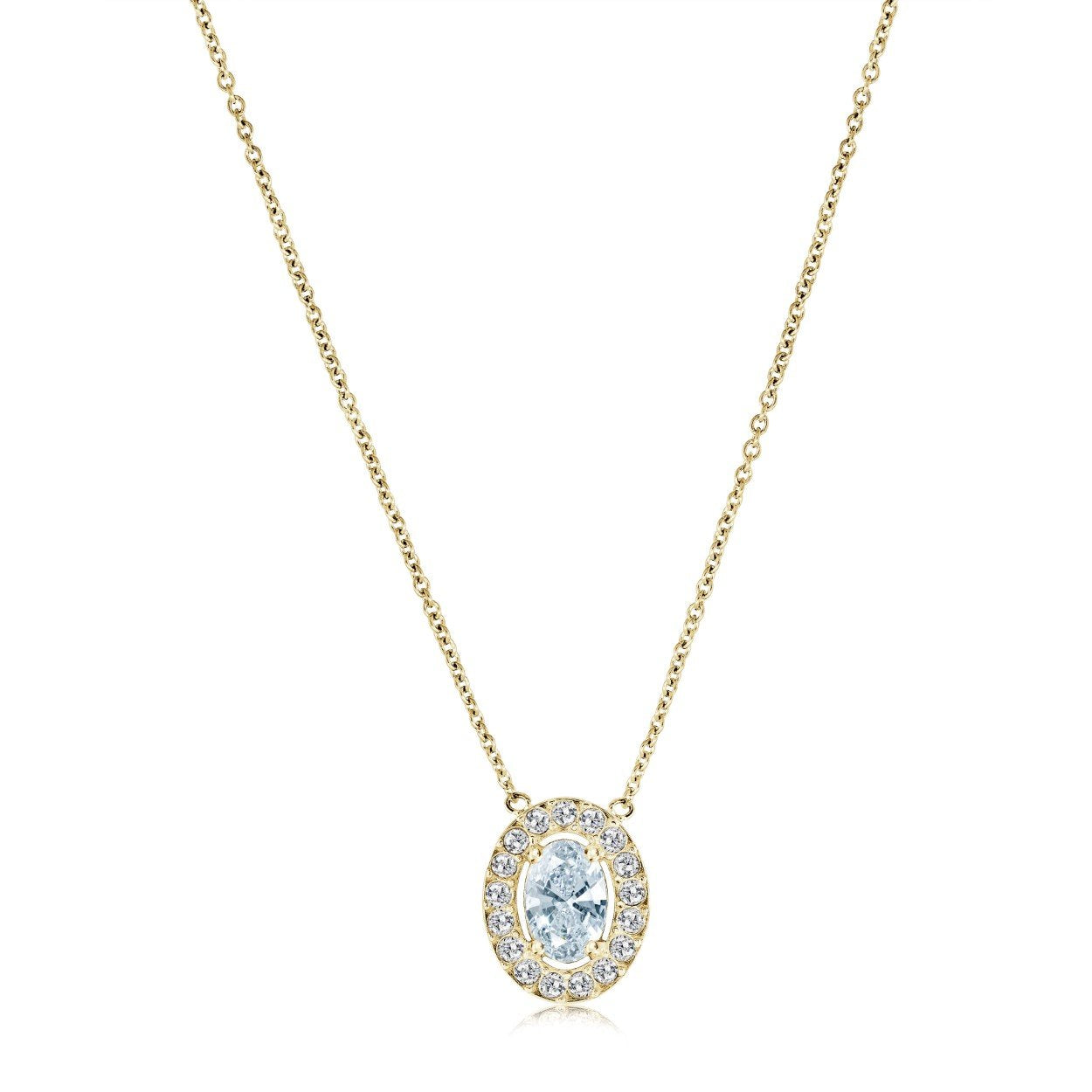 OVAL HALO NECKLACE