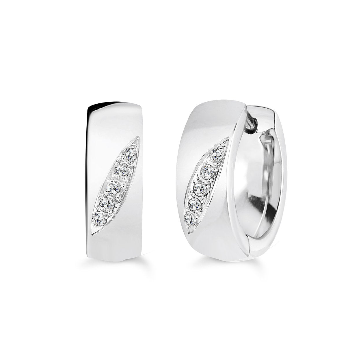 14MM WHITE-CZ HUGGIES