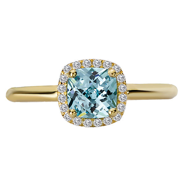 Ladies Fashion Gem-Stone and Diamond Ring