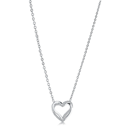 WHITE-CZ HEART PENDANT