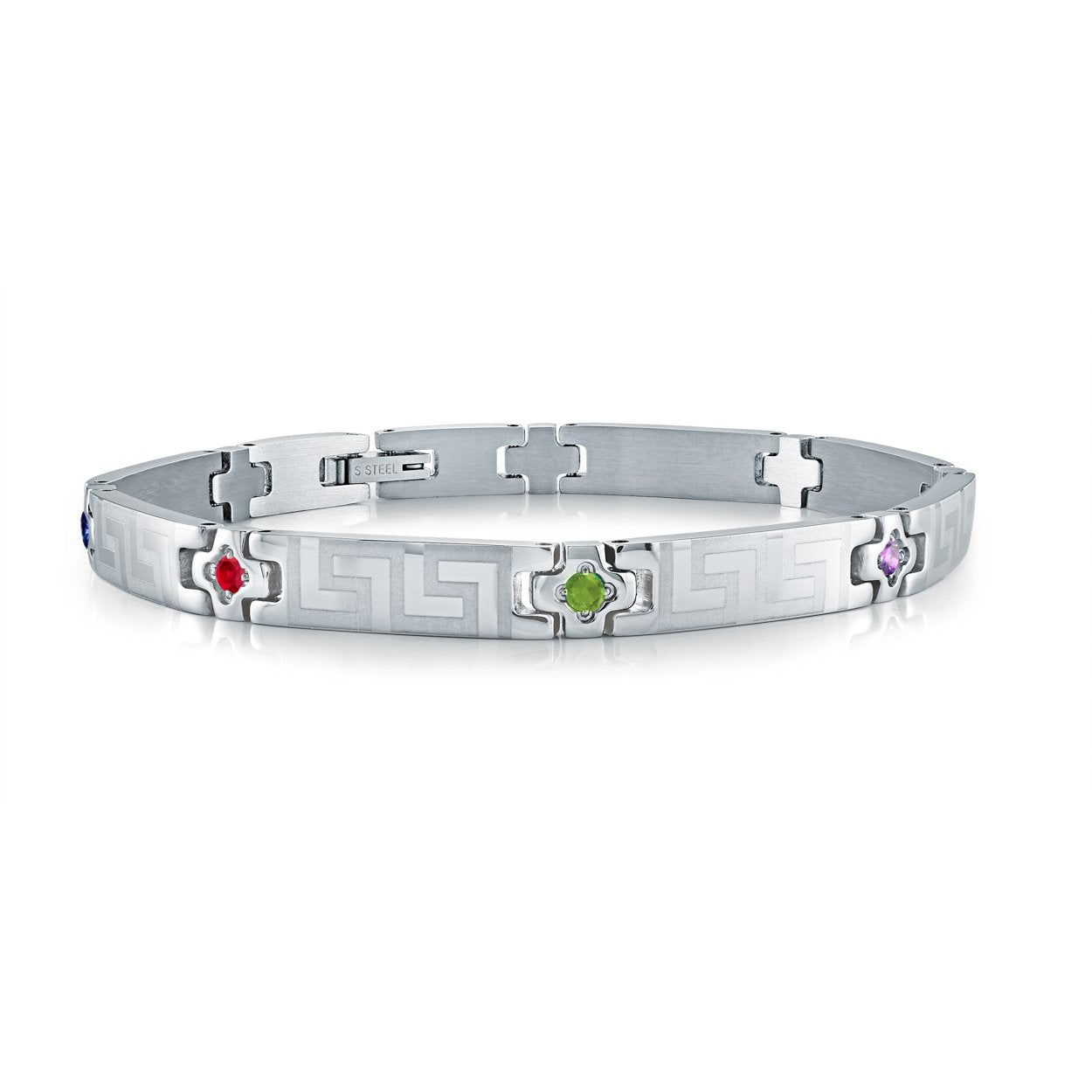 GREEK KEY GEM BRACELET