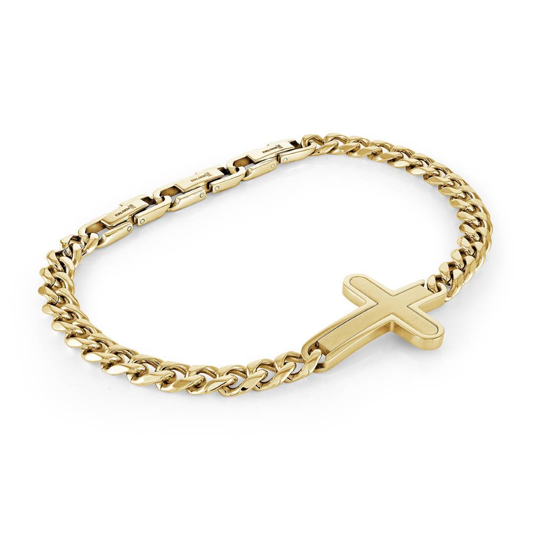 6.5MM CURB & CROSS BRACELET