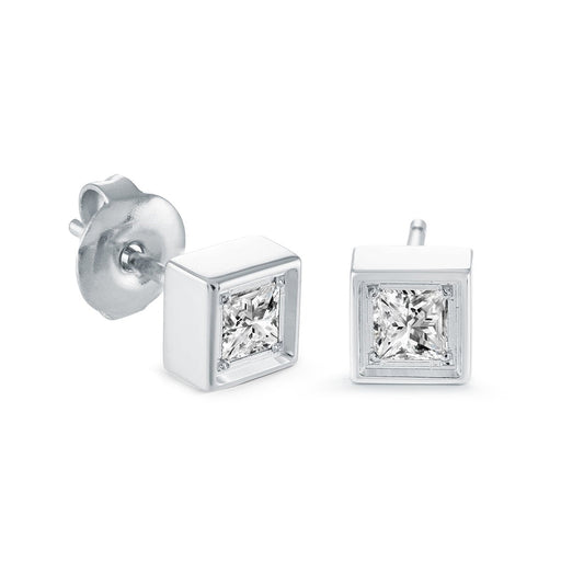 5.5MM SQUARE CZ STUD EARRINGS