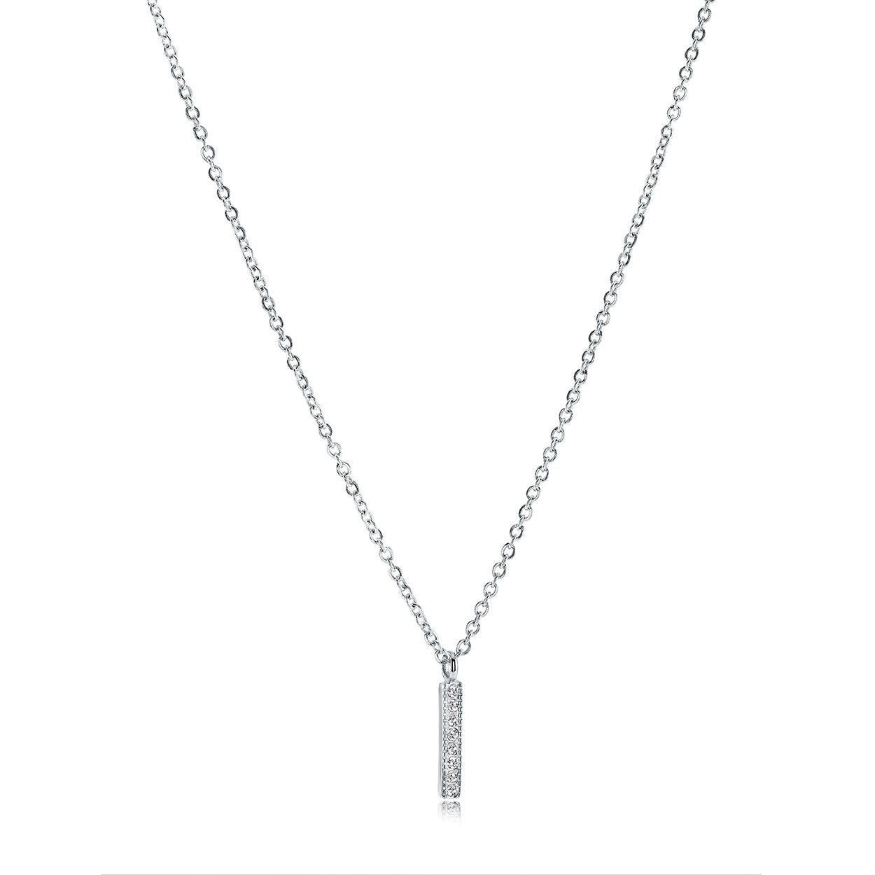 WHITE-CZ VERTICAL-BAR PENDANT