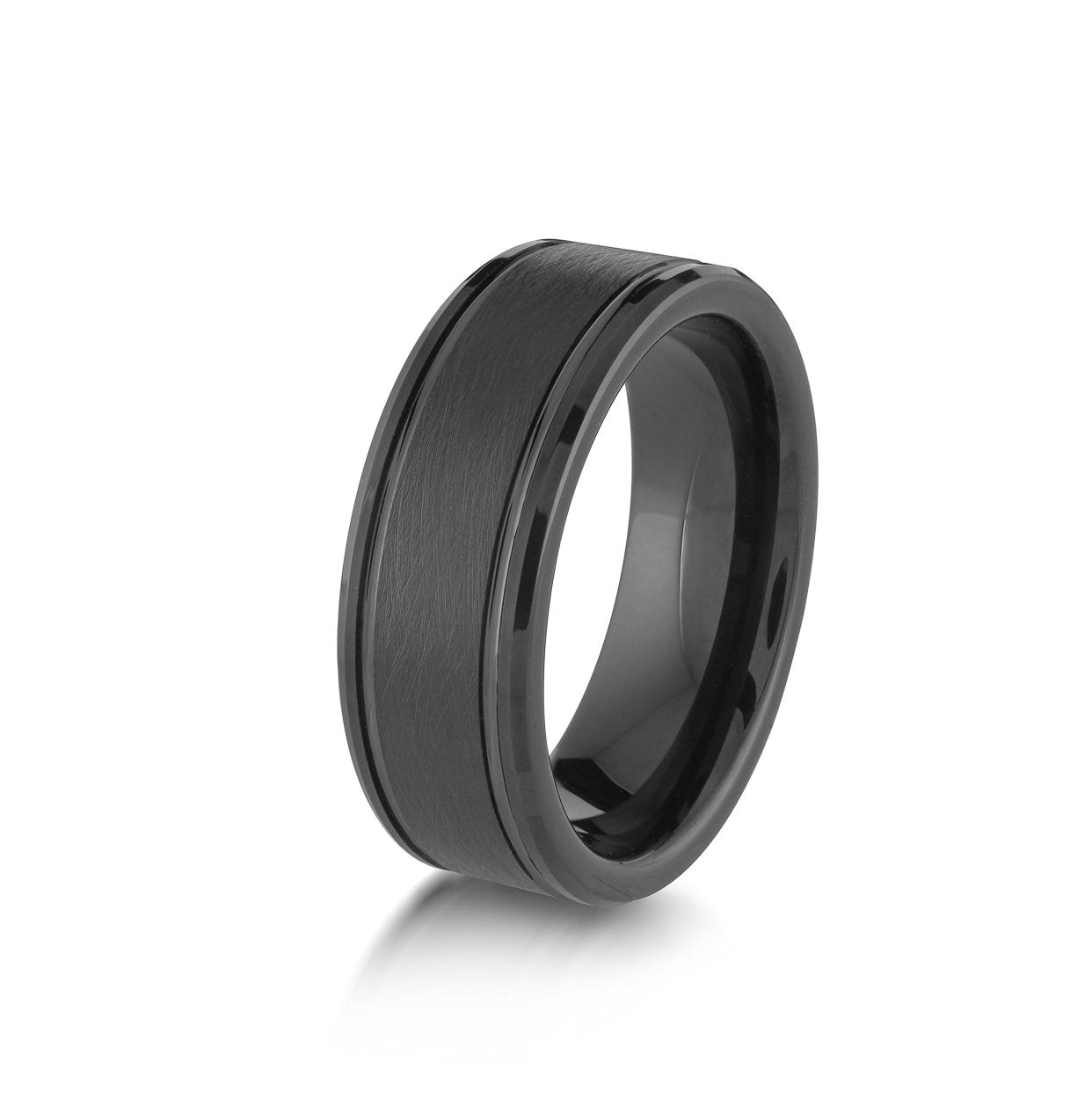 8MM BRUSHED-POLISHED TUNGSTEN BAND