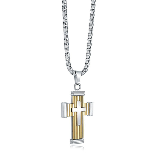 DOUBLE-CROSS LINED PENDANT