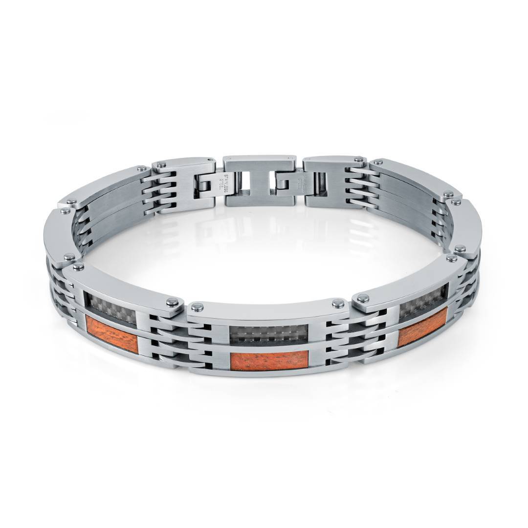 10MM CARBON & WOOD BRACELET
