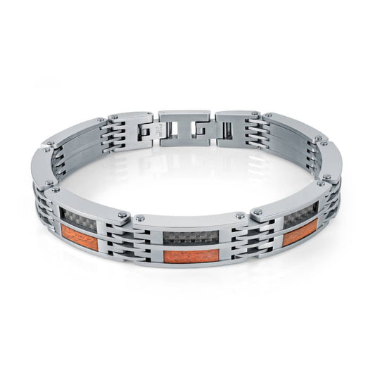 10MM CARBON & WOOD BRACELET