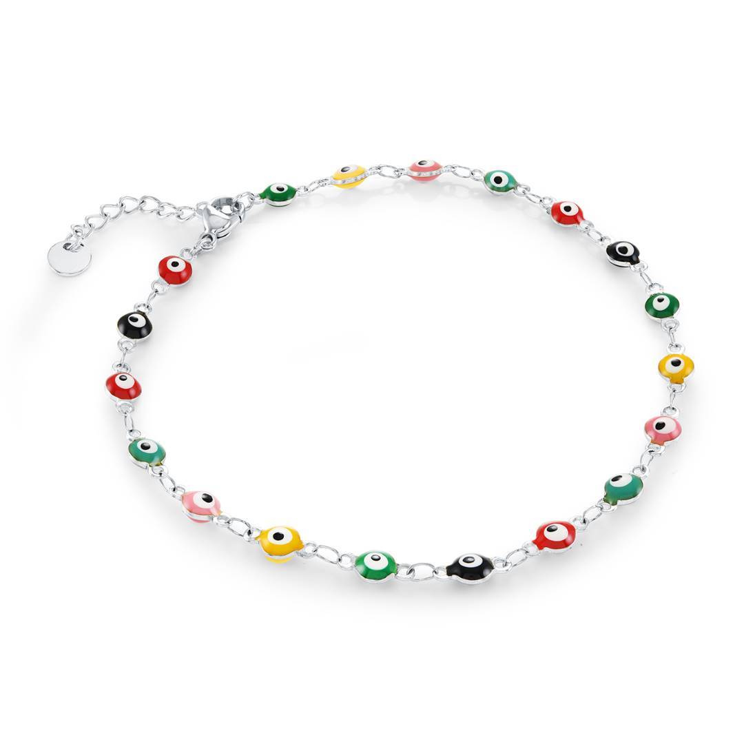 ENAMEL EVIL-EYE ANKLET