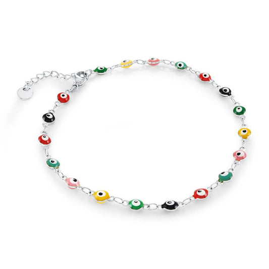 ENAMEL EVIL-EYE ANKLET