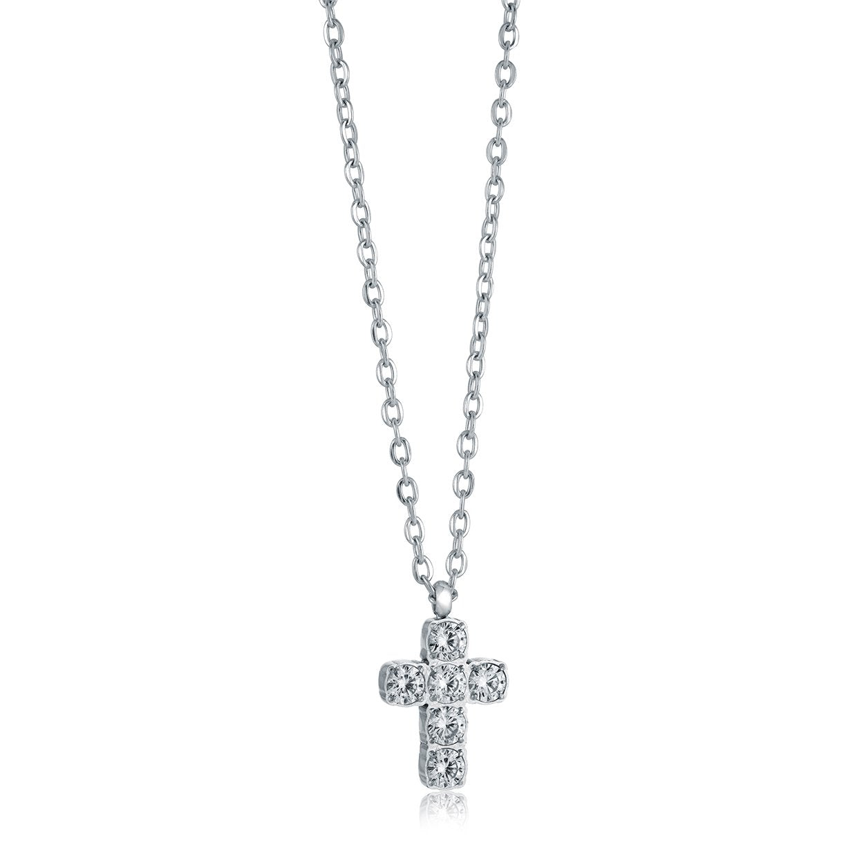 CZ PUFFED CROSS PENDANT