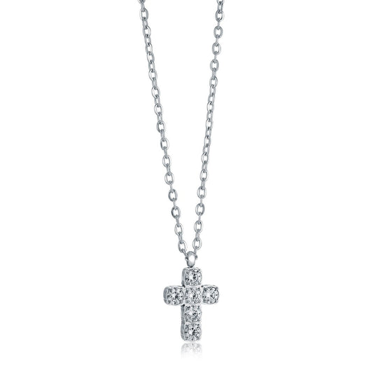CZ PUFFED CROSS PENDANT