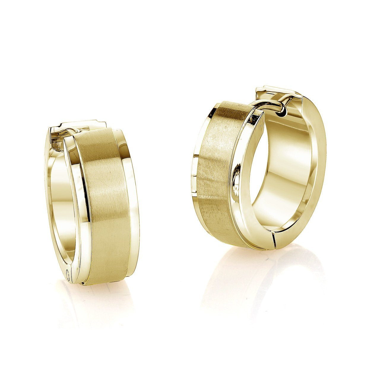 14.5MM BRUSHED CENTRE EARRINGS