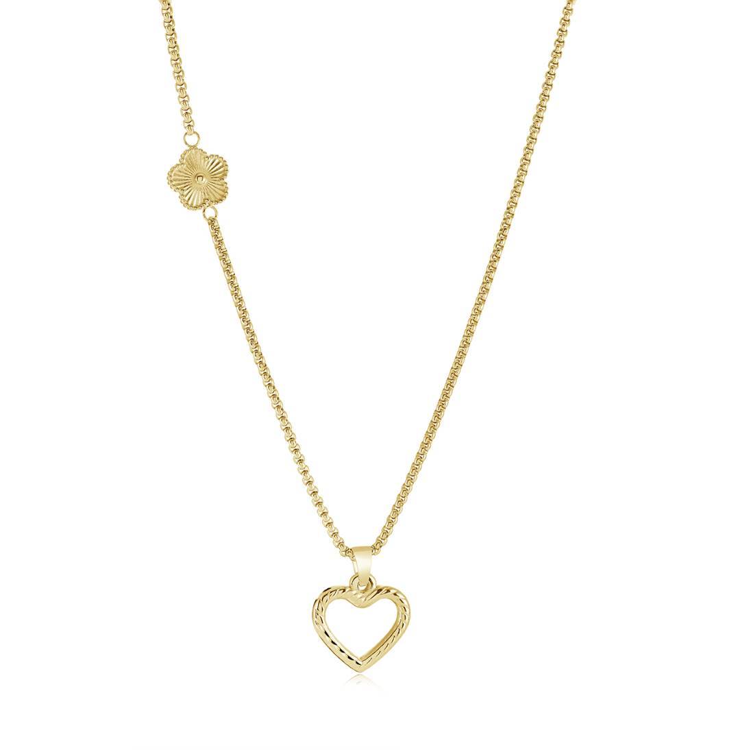 HEART & FLOWER PENDANT