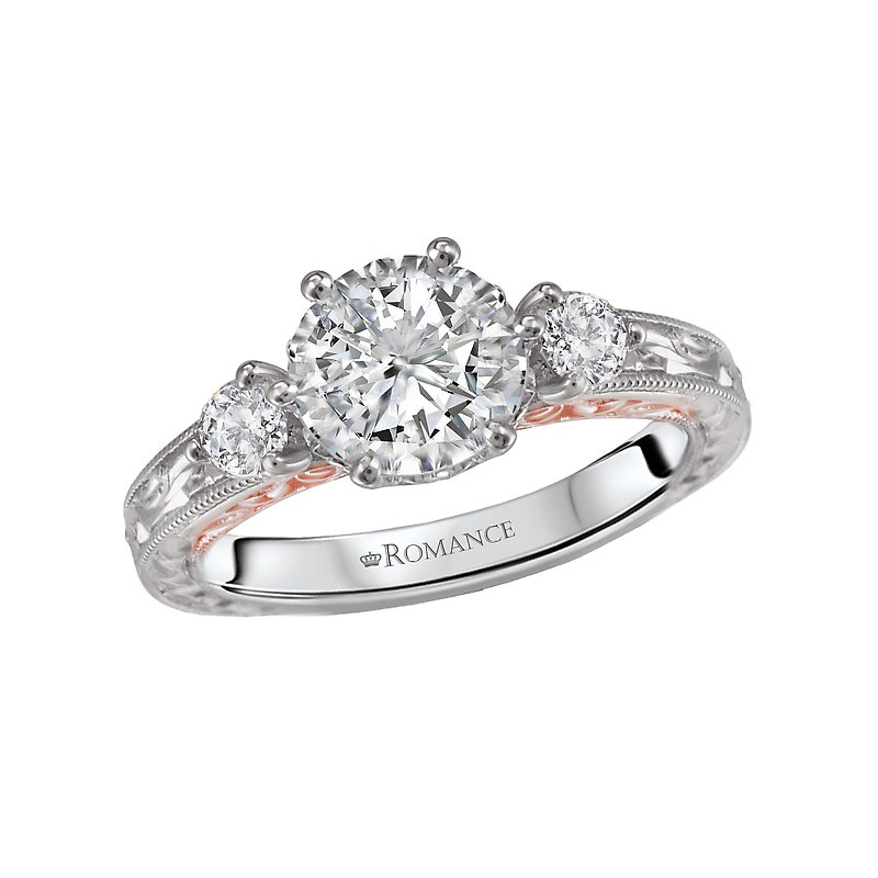 Romance Two Tone Semi-Mount Diamond Ring