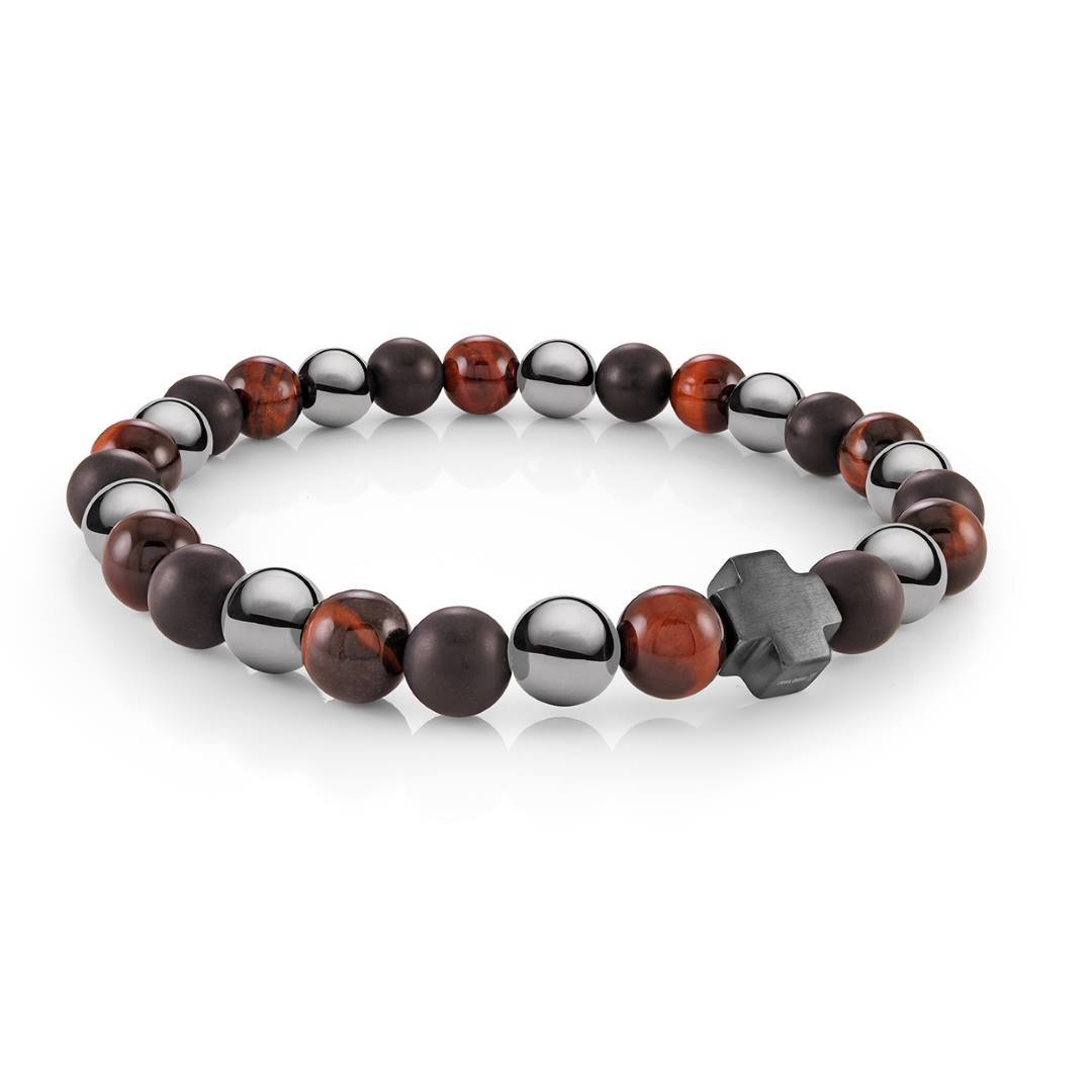 8MM BEADED CROSS BRACELET