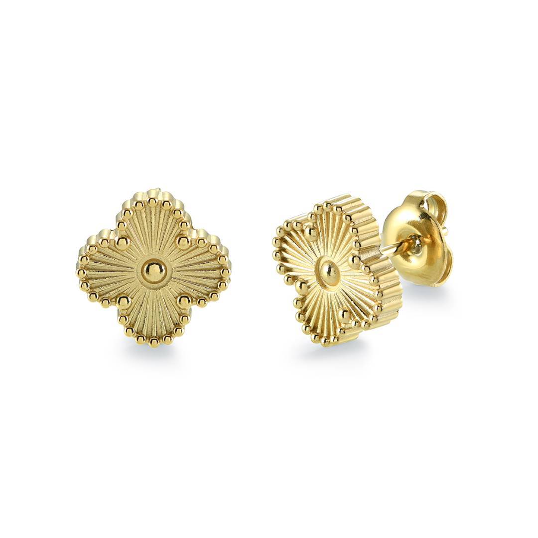 11MM-LUCKY-CLOVER STUDS