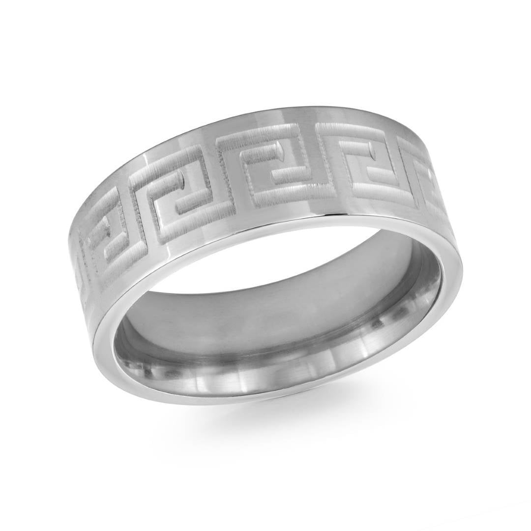 8MM GREEK KEY TITANIUM BAND