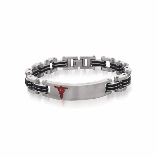 RUBBER LINK MEDIC ALERT BRACELET