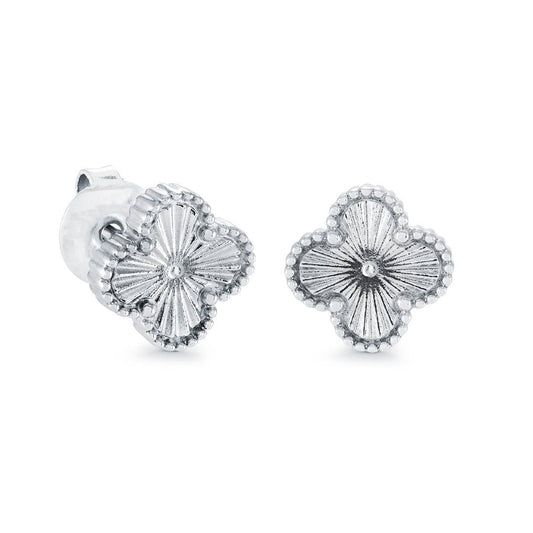 9MM-LUCKY-CLOVER STUDS