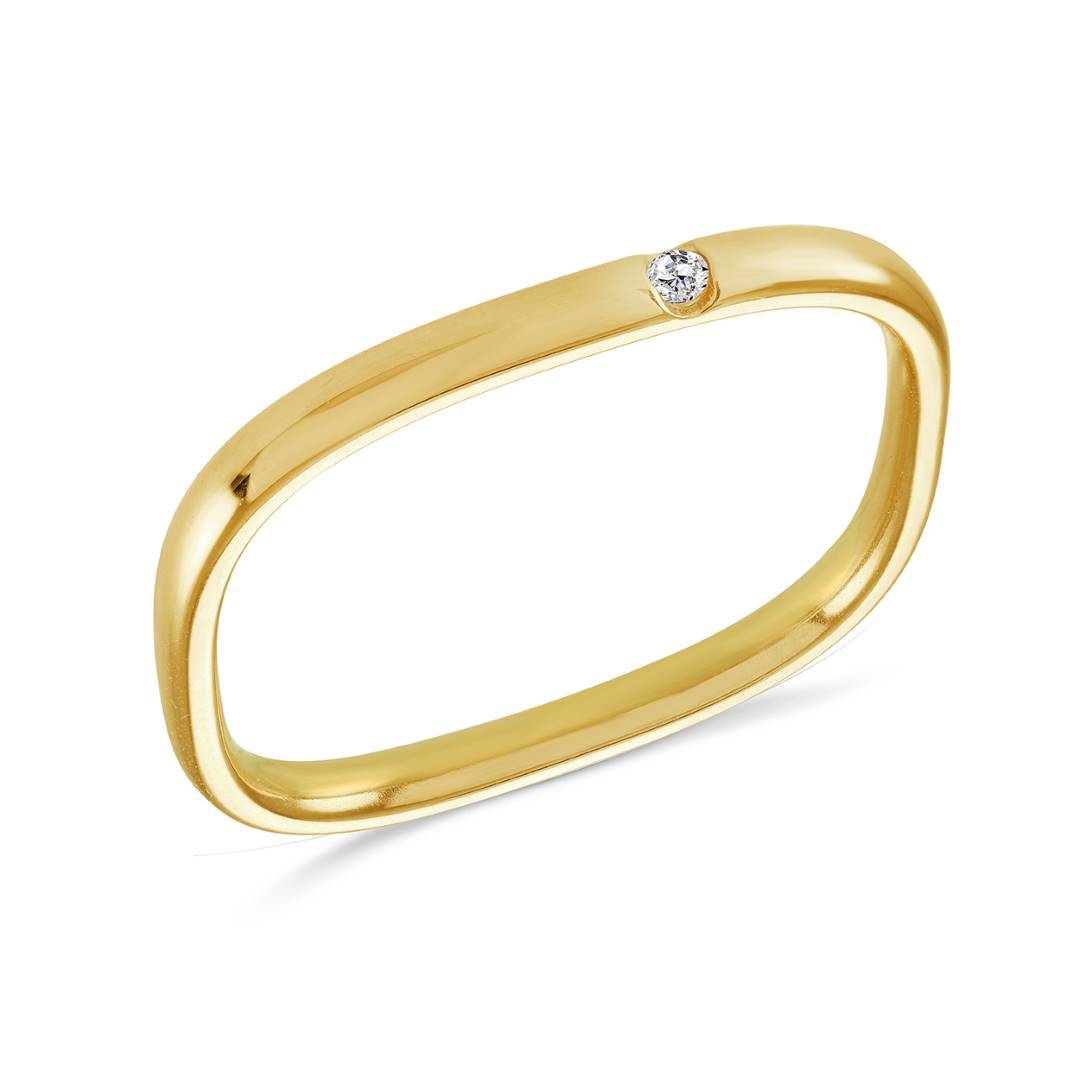 SINGLE-CZ SQUARE RING