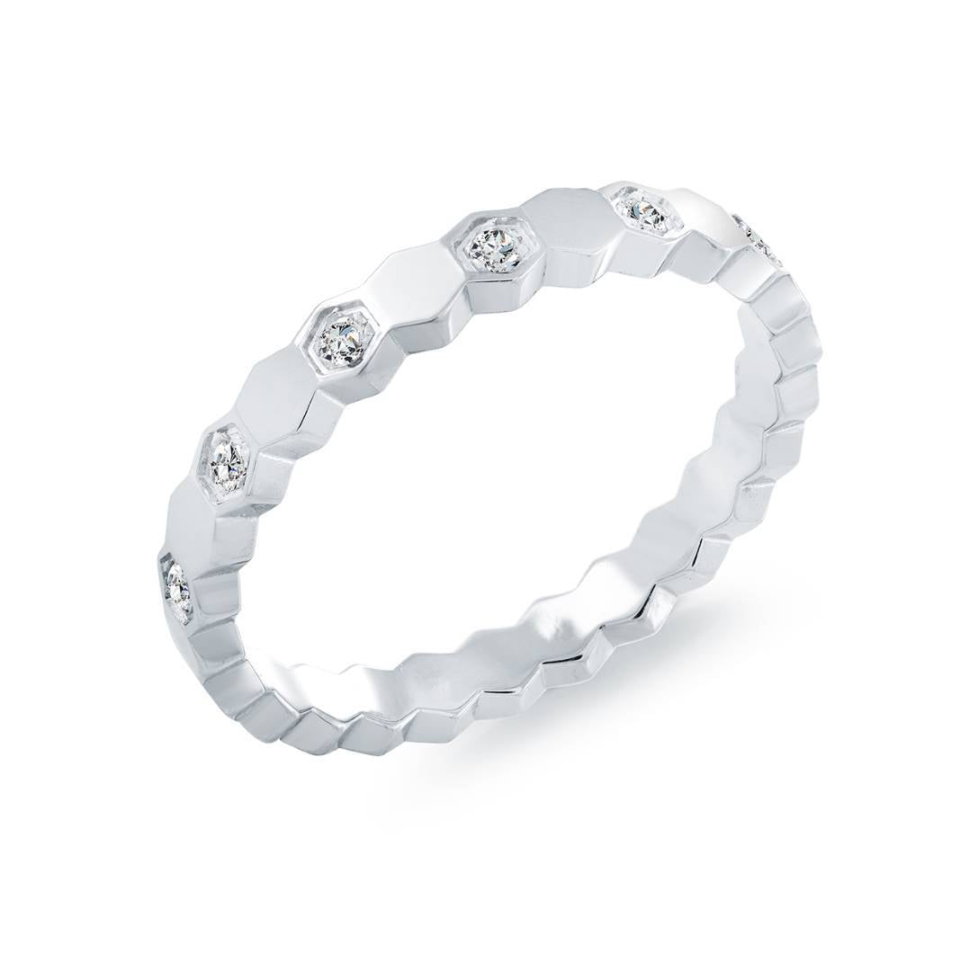 MULTI CZ HEXAGON RING