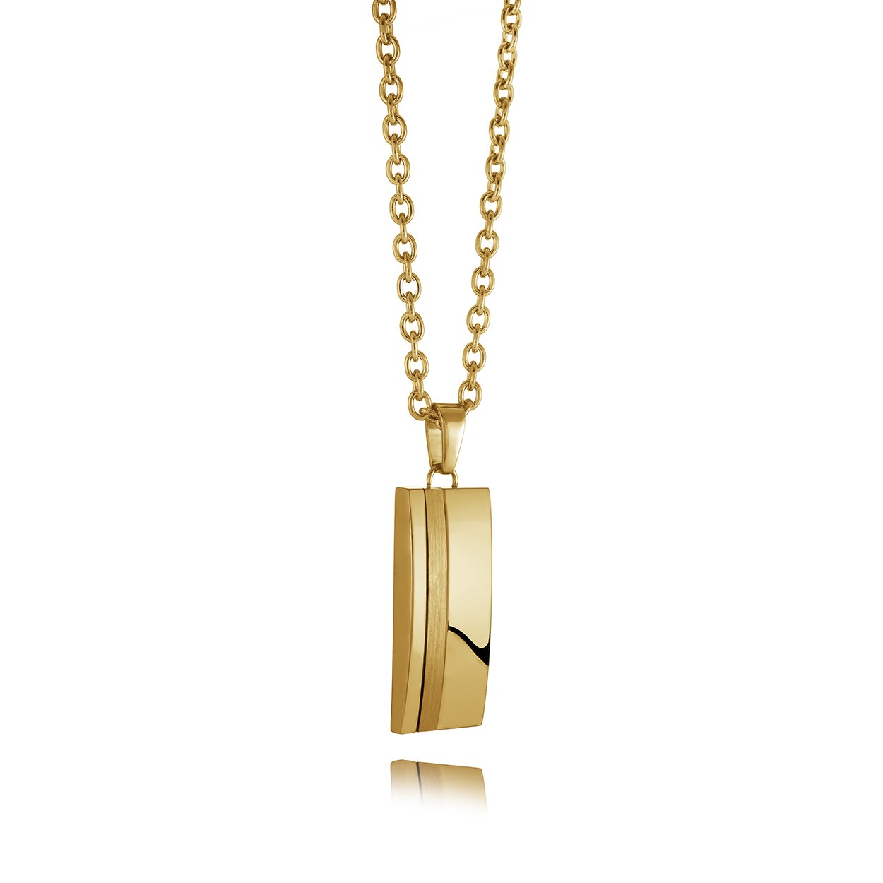 BRUSHED LINE DOG TAG PENDANT