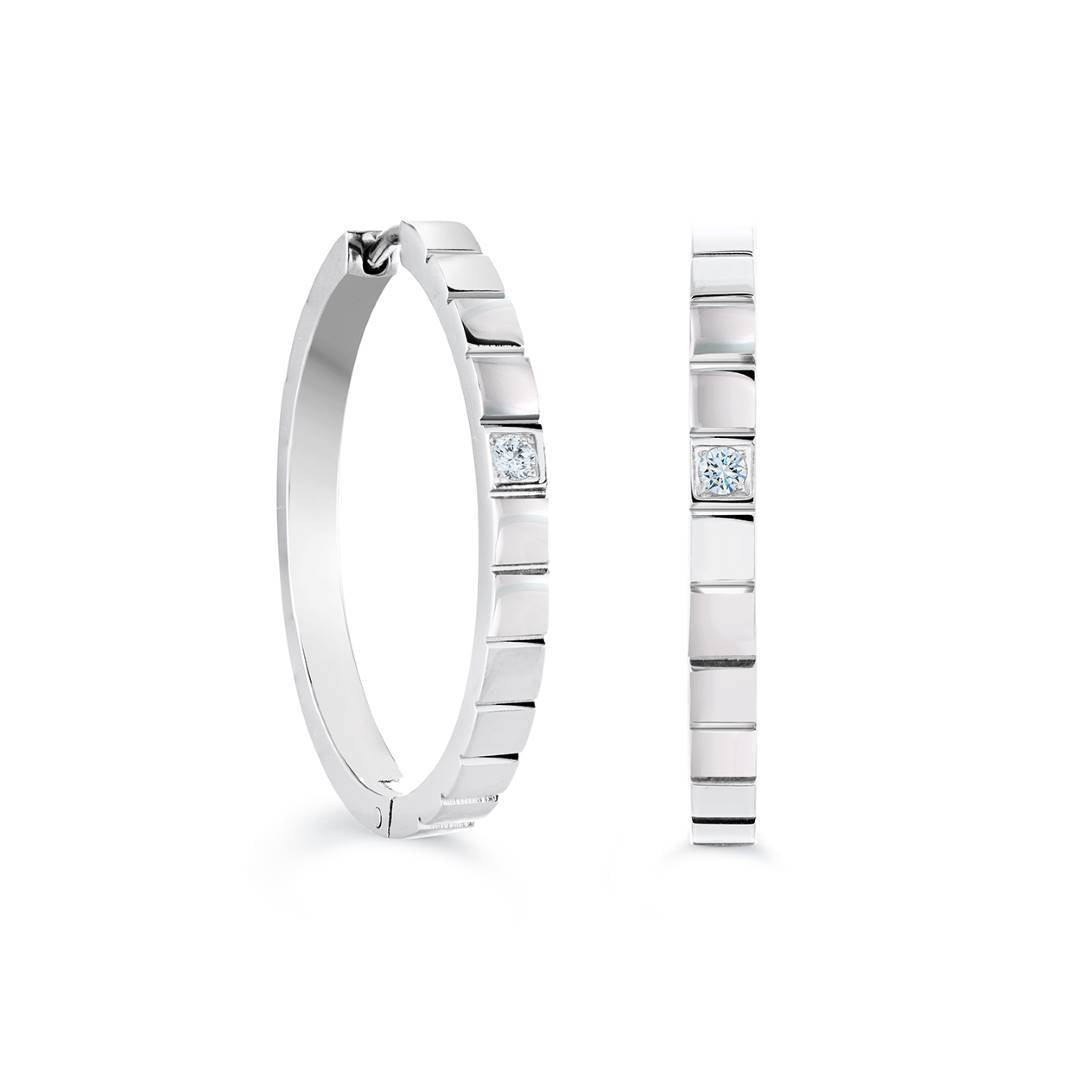 30MM BRUSHED-POLISHED CZ HOOPS