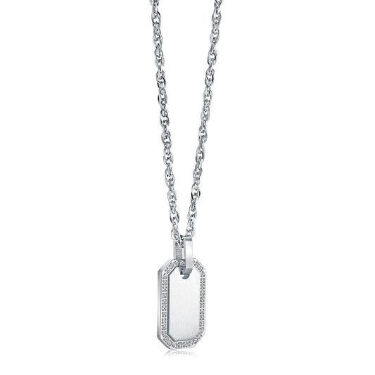 CZ DOGTAG PENDANT