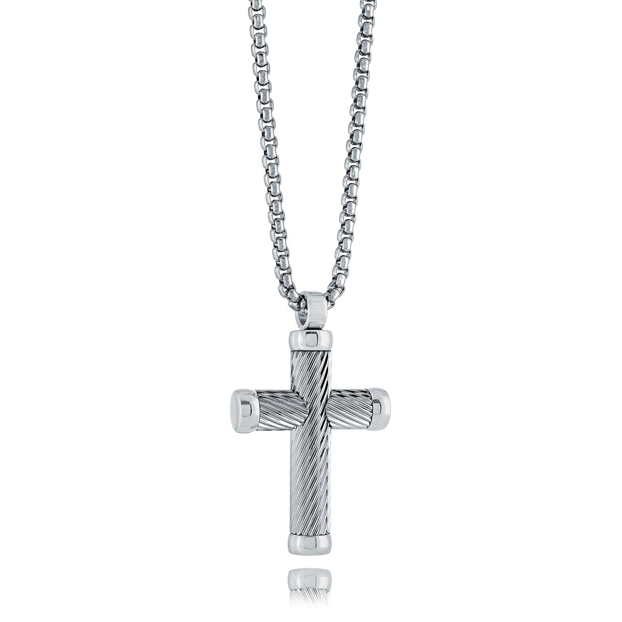 TWIST-LINE CROSS PENDANT