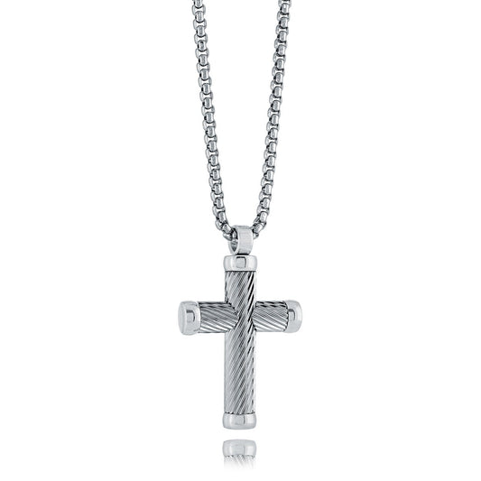 TWIST-LINE CROSS PENDANT