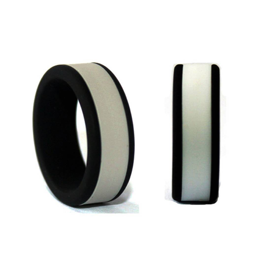 BLACK-GREY SILICONE RING