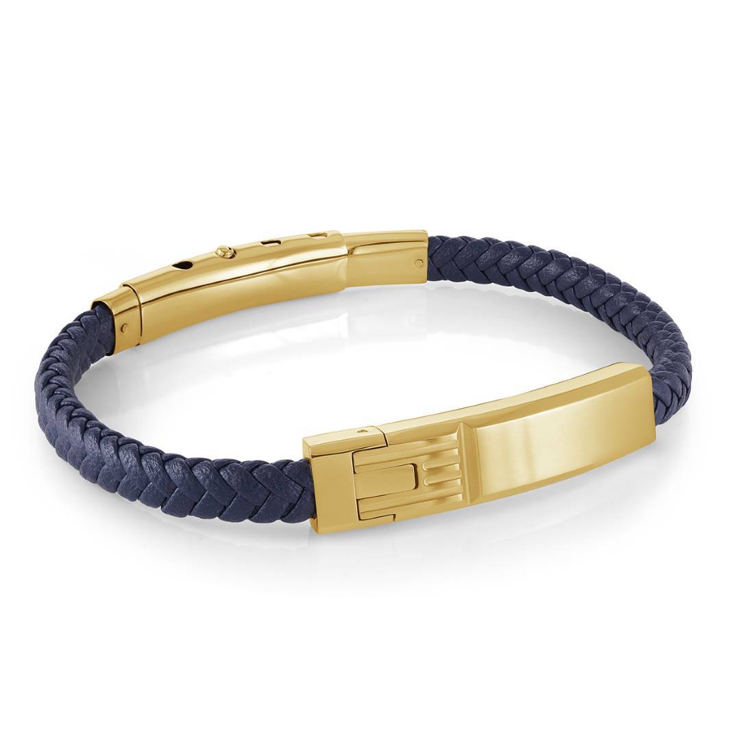 6MM LEATHER ID PLATE BRACELET