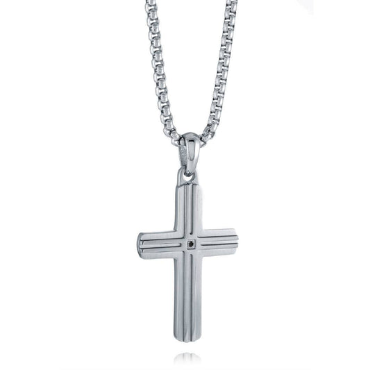 GROOVED CROSS PENDANT