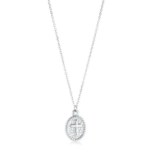 CROSS OVAL PENDANT