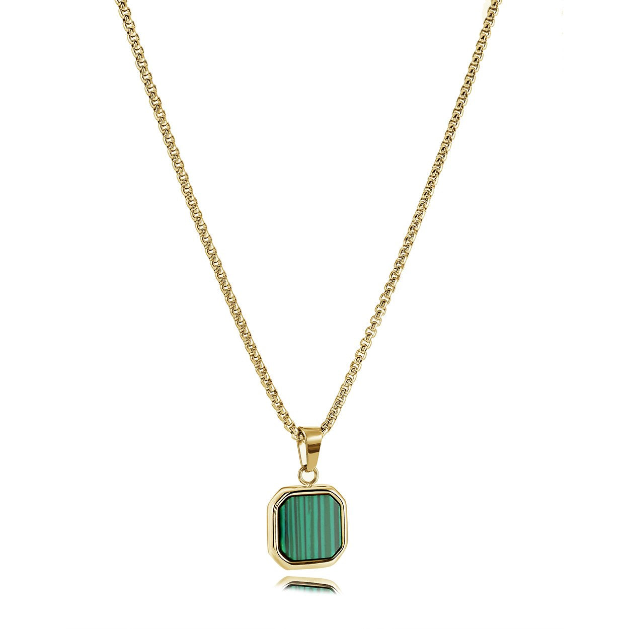 GEMSTONE OCTAGON PENDANT