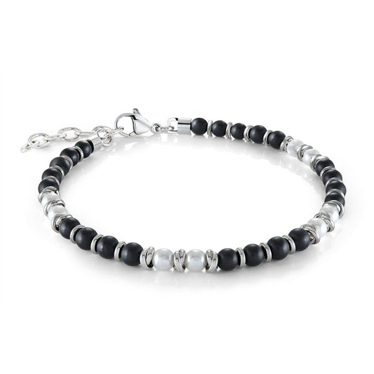 4.5MM ONYX&PEARL BRACELET