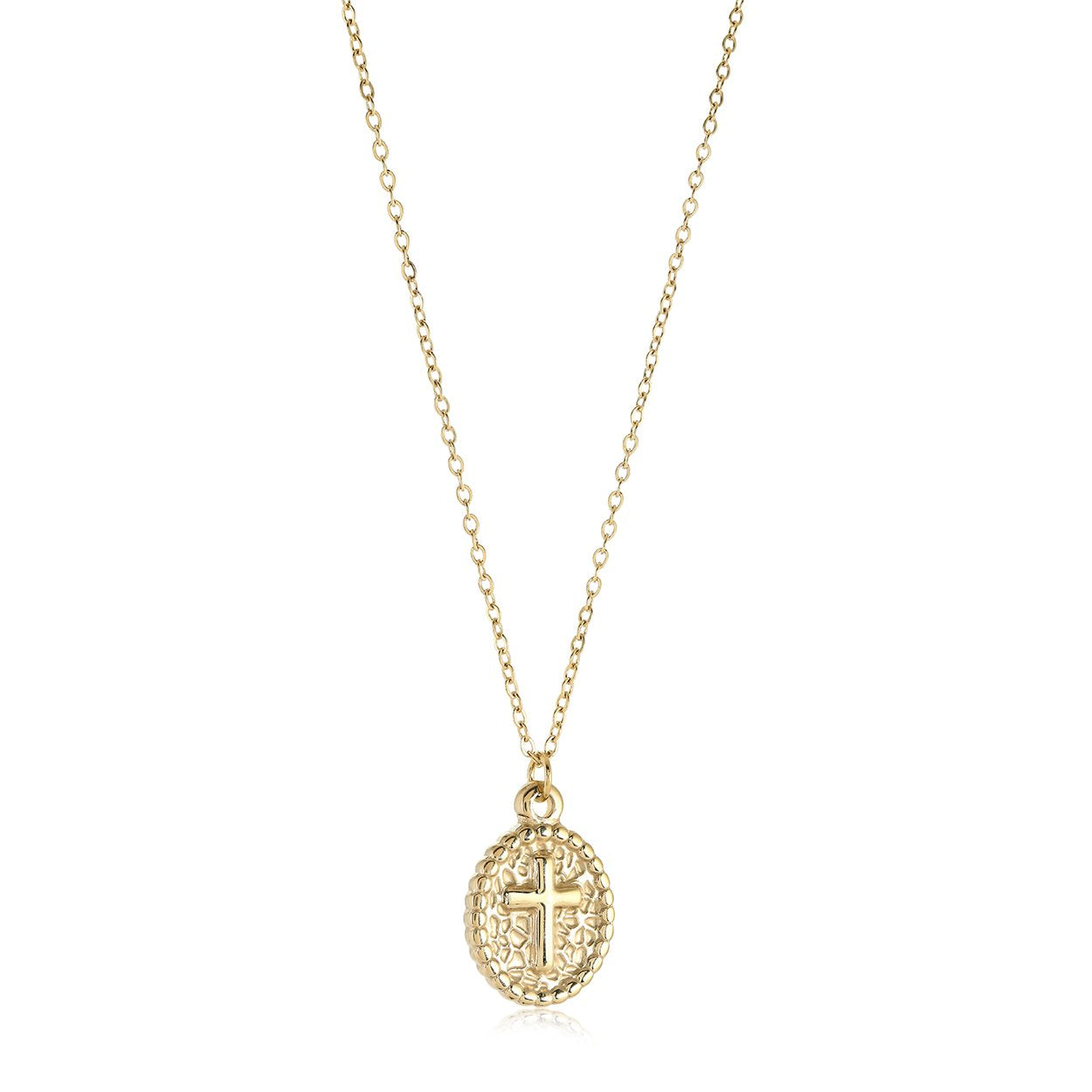 CROSS OVAL PENDANT