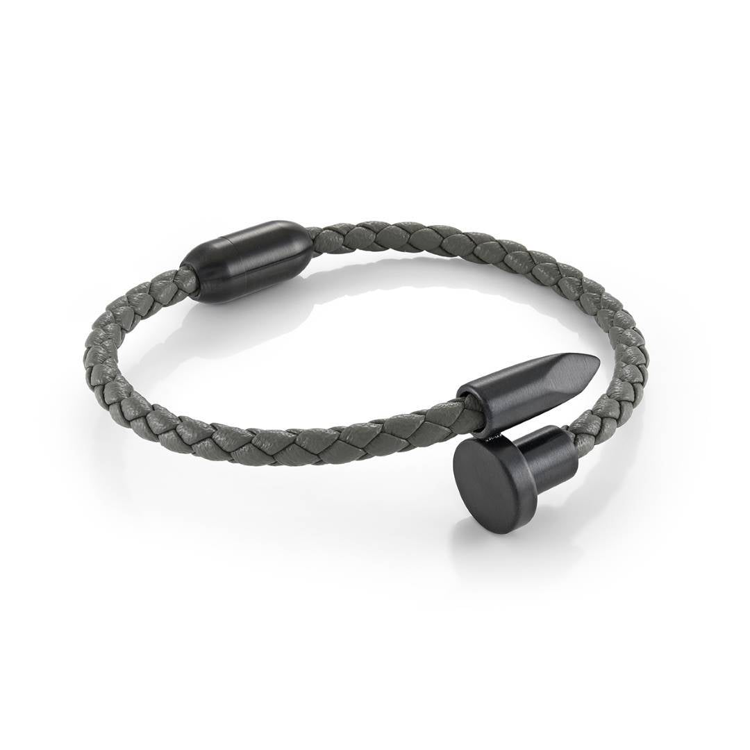 NAIL CLASP LEATHER BRACELET
