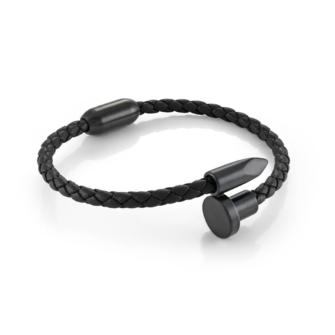 NAIL CLASP LEATHER BRACELET