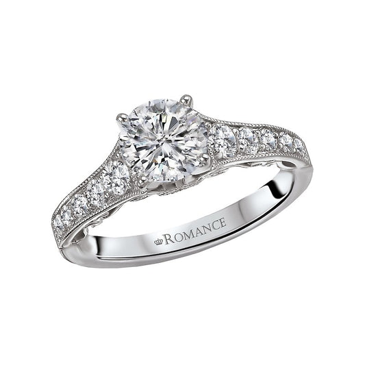 Romance Peg Head Semi-Mount Diamond Ring