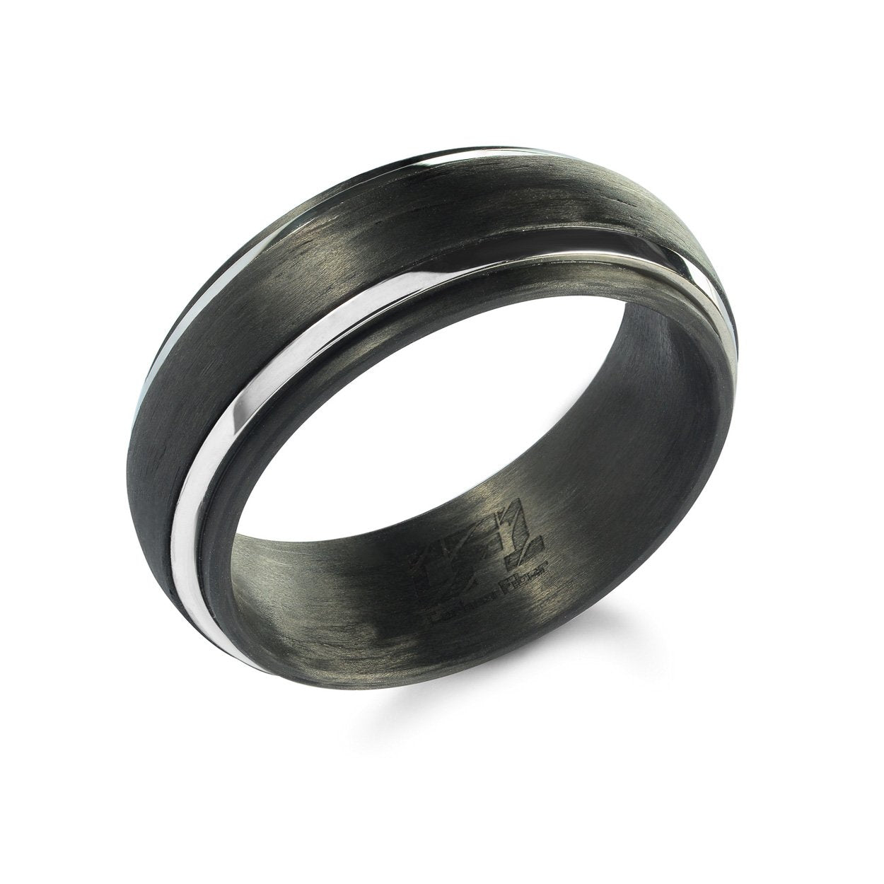 8MM STRIPED CARBON FIBRE BAND