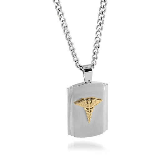 MEDIC ALERT EDGED DOG TAG PENDANT
